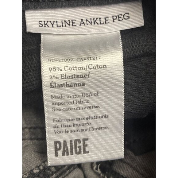 Paige Women's Skyline Ankle Peg Raw Hem Grey Denim Jeans Size 27 - Picture 9 of 10